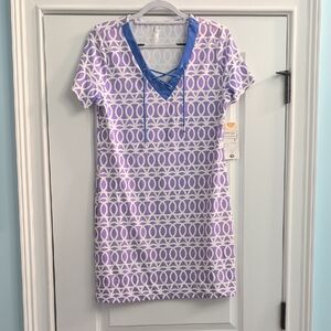 Lulu-B Purple and Blue Patterned Dress